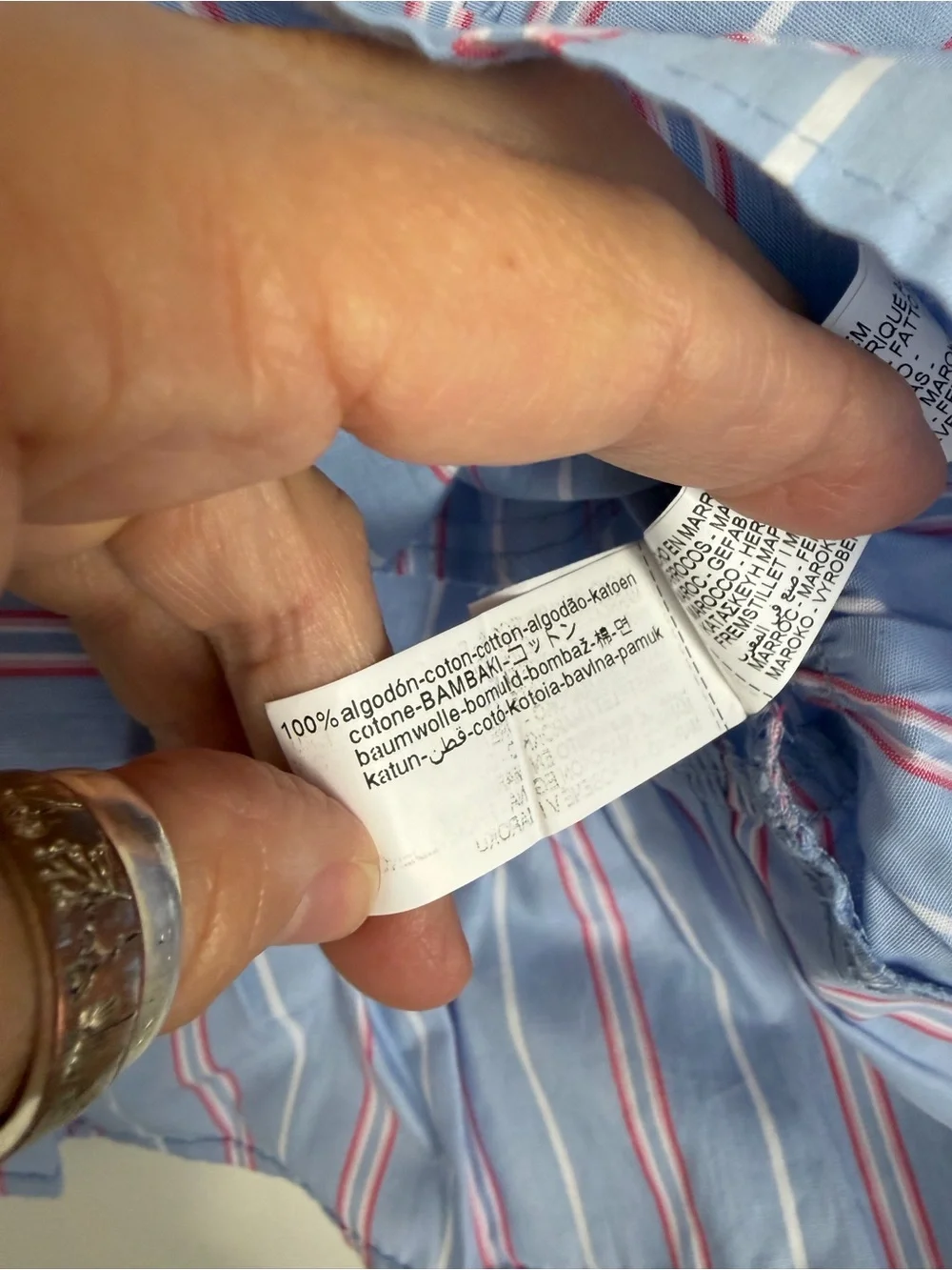 Zara Blue and White Striped Tie-Front Peplum Blouse NWOT
